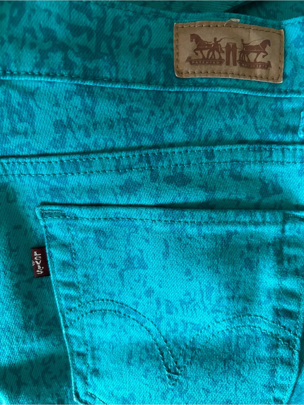 Levi's 512 Straight Leg Jeans Women's Size 27x32 Teal Denim Stretch Slimming - Picture 7 of 10
